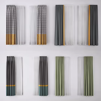 Modern Curtain Simple Fabric Curtain 3d model
