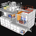 Industrial Structural Components With Metal Framework Platforms Railings And Equipment