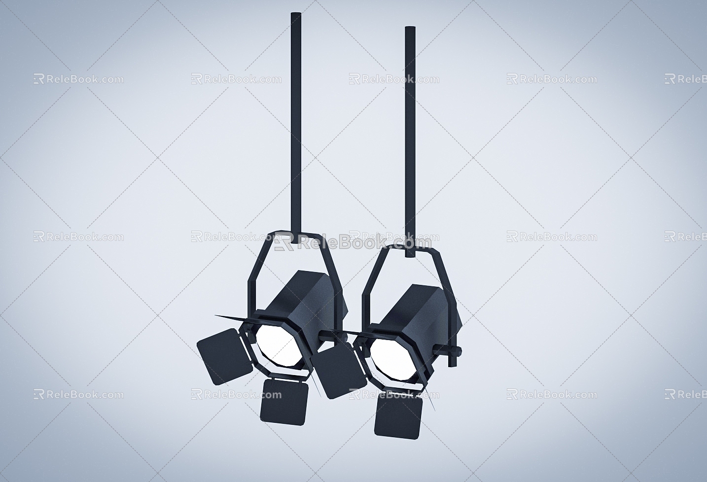 Spotlight lights, studio lights, chandeliers, spotlights, flat lights 3d model