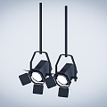 Spotlight lights, studio lights, chandeliers, spotlights, flat lights 3d model