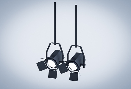 Spotlight lights, studio lights, chandeliers, spotlights, flat lights 3d model