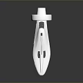 Shiny Metallic Streamlined Object With Smooth Surface And Reflective Loop Design