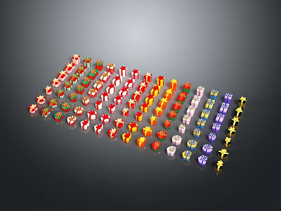 Colorful Decorative Household Items Arranged In Various Colors For Home Decoration 3d model