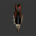 Legendary Mythical Creature With Majestic Antlers Long Dark Fur And Vibrant Red Brown Body