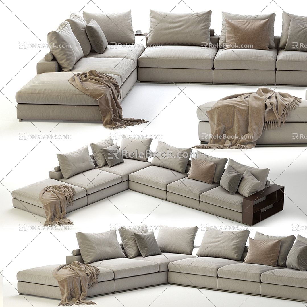 Flexform Groundpiece combination sofa 3d model