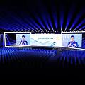 Yi Li New Product Launch Event Stage With Large Screen Speaker And Audience Seats