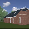 Spacious Detached Villa With Red Brick Exterior Grey Roof And Lush Garden