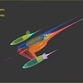 Futuristic Orange Spaceship With Sleek Design Blue Thrusters And Cockpit Pilot