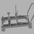 Stainless Steel Mobile Industrial Equipment Cart with Wheels Frame and Support Poles