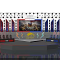PUBG 2023 Spring Tournament Stage With Large Screen Red Blue Lights And Decorations
