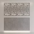 Wall Paneling Design Featuring Two Pieces With Decorative Dot Patterns And Ambient Lighting 3d model