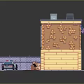 Detailed Miniature Construction Model With Brick Wall Fence Figure Dirt Pile And Tools