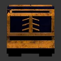 Automotive Metallic Component With Orange Rust Finish And Reflective Geometric Design