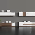 Style Reception Desk Front Desk Combination 3d model