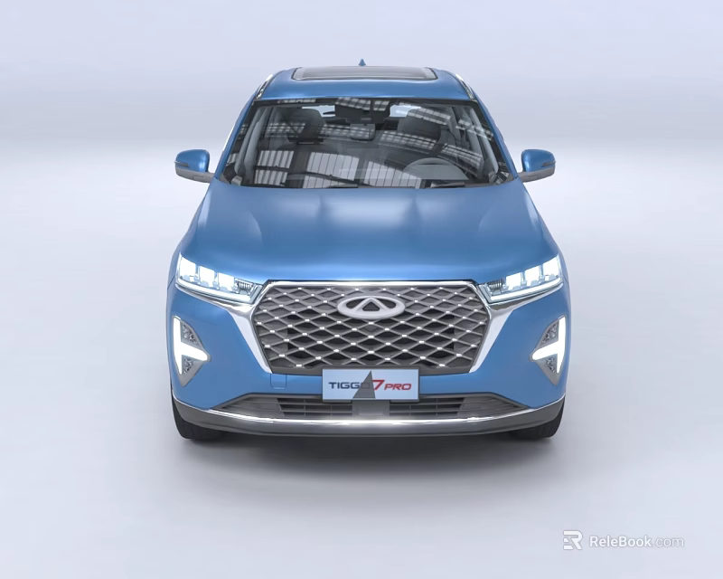 Blue SUV Front View With Modern Grille And Sleek LED Headlights Design 3d model 
