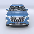 Blue SUV Front View With Modern Grille And Sleek LED Headlights Design 3d model