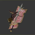Pink Shield With Golden Accents And Shattered Design Alongside Glowing Golden Sword