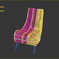 Stylish Orange Woven Lounge Chair with Modern Design and Slim Legs for Contemporary Interiors