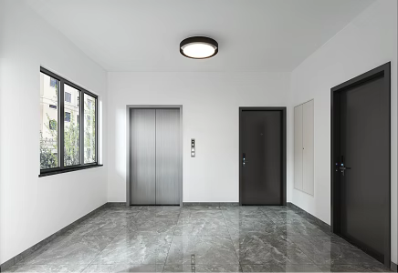 Modern elevator hall community public area entrance hall 3d model