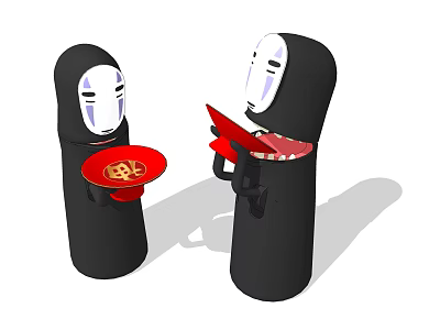 Modern Piggy Bank Decorative Ornaments Faceless Men's Spirited Away Anime Ornaments Jewelry Piggy Bank 3d model