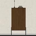 Elegant Modern Decorative Cabinet With Tufted Surface Button Design And Metal Legs 3d model