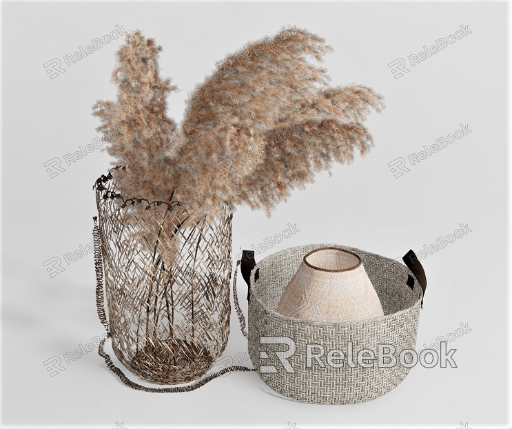 Modern Vase Flower Pot Plant Flower Dried Flower Aloe model