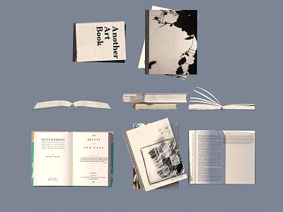 Diverse Books Magazines Collection With Open Pages And Stacked Editions 3d model