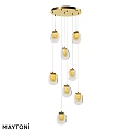 Modern Hanging Chandelier With Glass Shades And Multiple Bulbs For Home Interior Decor