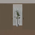 Modern Minimalist Room With Wooden Sliding Doors Natural Light And Plant