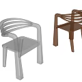 Modern Leisure Chairs With Curved Armrests Transparent And Brown Sleek Design