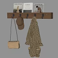 Wooden Wall Mounted Hook Rack With Hooks Hanging Hat Coat And Bag