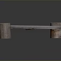 Sturdy Wooden Outdoor Bench With Round Log Legs And Smooth Slat Seat Design