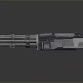 Modern Multi Barrel Tactical Weapon With Metallic Sleek Design And Advanced Firearm Features