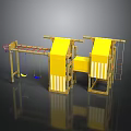 Colorful Kids Playground Structure With Yellow Slides Swing And Climbing Frame