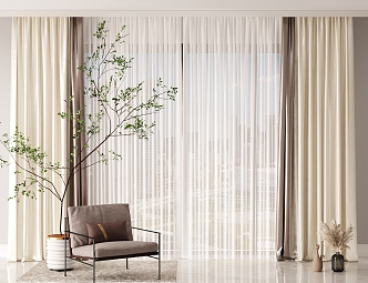 Modern Curtains 3d model