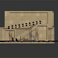 Wooden Box Scene Structure Model With Stacked Boxes And Planks On Mat