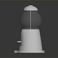 Outdoor Silver Metal Street Light With Transparent Dome And Central Panel