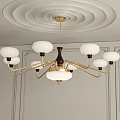 Modern Classic Chandelier With White Globe Shades And Brass Arms For Decorative Ceiling