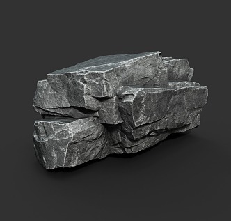 Rock Block Stone Obsidian Granite Natural Landscape 3d model