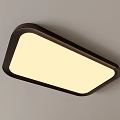 Modern Minimalist Geometric Shaped Ceiling Light With Dark Frame And Illuminated Panel 3d model