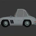 Silver Vintage Mercedes Classic Car With Sleek Body And Retro Design