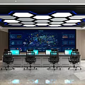 Modern Public Office Space With Open Layout Computer Desks Wooden Walls And Glass Partition