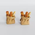 Two Paper Bags Filled With Fresh Golden Baguettes On White Background