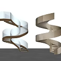 Elegant Modern Spiral Staircase Design With Metal Frame And Glass Railing