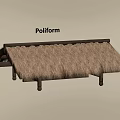 Poliform Natural Thatch Covered Wooden Frame Outdoor Sunshade Awning Design