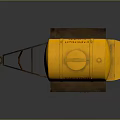 Yellow Fuel Tank Trailer Functional Vehicle Featuring Metal Structure And Wheels