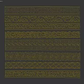 Gold Wall Decorations With Various Ornate Patterns And Decorative Strips 3d model