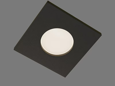 White Recessed Downlight With Black Square Panel For Ceiling Lighting 3d model