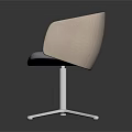 Modern Upholstered Yellow And Gray Chair With White Five Star Base