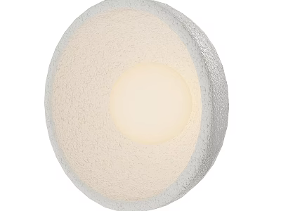 Round Textured White Wall Sconce With Illuminated Center And Modern Design 3d model